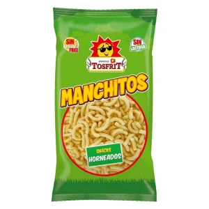 Bolsa pequeña de gusanitos de maíz horneado de la marca Tosfrit, snack tierno y sin gluten en formato individual para niños