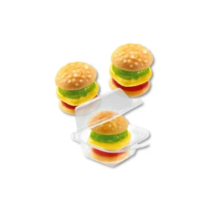 tres unidades de mini burger en su envase