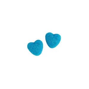 Gominolas brillantes con forma de corazón en tonos translúcidos, ideales para candy bars de bodas y eventos