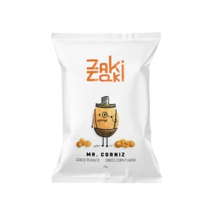 Paquete de cacahuetes Zaki Taki recubiertos de una capa crujiente de maíz dulce, snack de frutos secos ideal para aperitivos