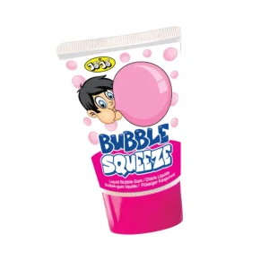 Tubo de chicle Bubble Squeeze con formato de pasta de dientes, color llamativo y sabor frutal, ideal para detalles de fiestas infantiles