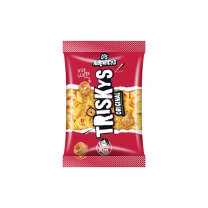 Bolsa de Triskys de Risi, snacks de maíz crujientes en forma de aro, producto sin gluten de sabor clásico