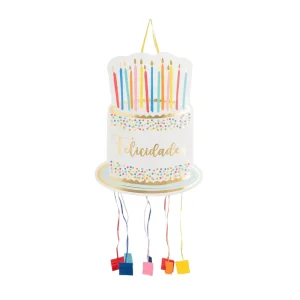 Piñata personalizada con forma de tarta de cumpleaños de varios pisos, medidas 40x55 cm, con espacio interior para caramelos y juguetes