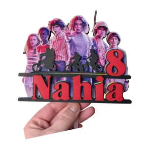 Cake Topper personalizado de Stranger Things con efecto 3D y relieve.